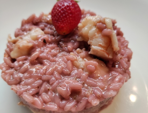 RISOTTO CON FRAGOLE E GAMBERI ALLO ZENZERO